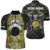 Bowling Bull Black And Yellow Mens bowling Quarter Zip shirts Custom bowling ball pins Team Jersey