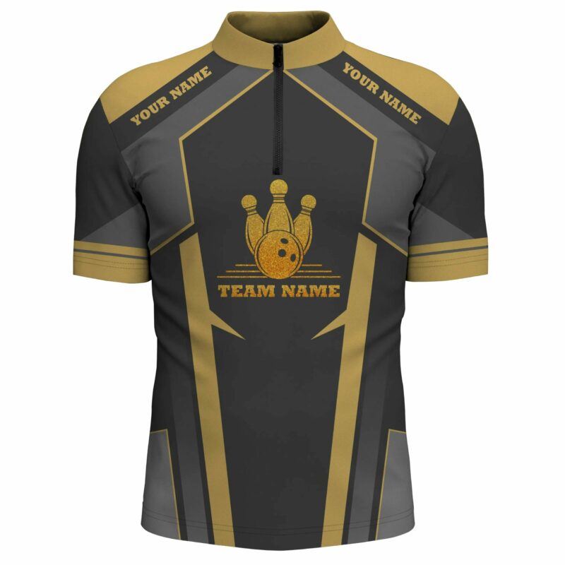 Bowling Quarter Zip Shirt For Men Custom Bowling Team Jerseys