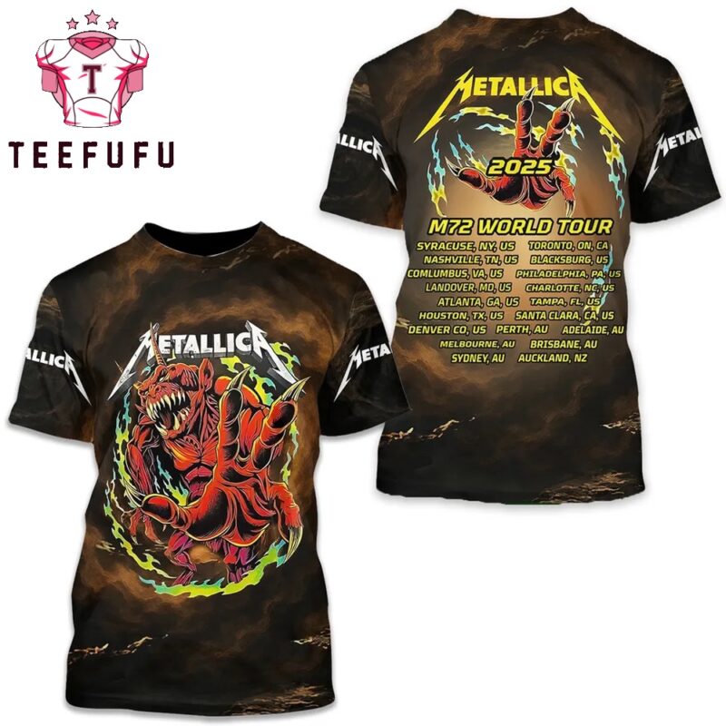 Metallica M72 World Tour 2025 Limited Edition 3D Shirt