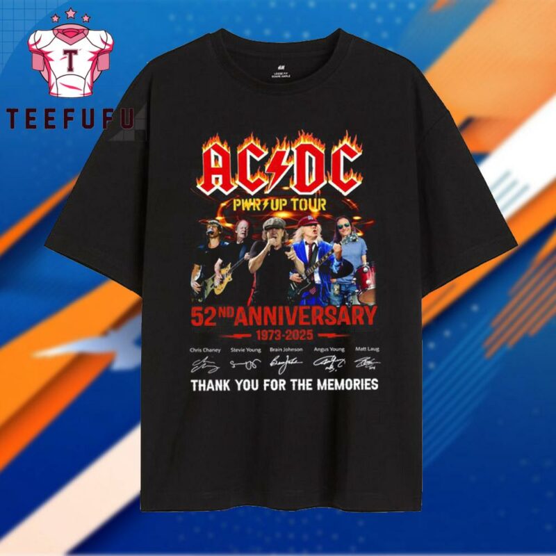 ACDC 52 Years PWR Up North American Tour 2025 T Shirt