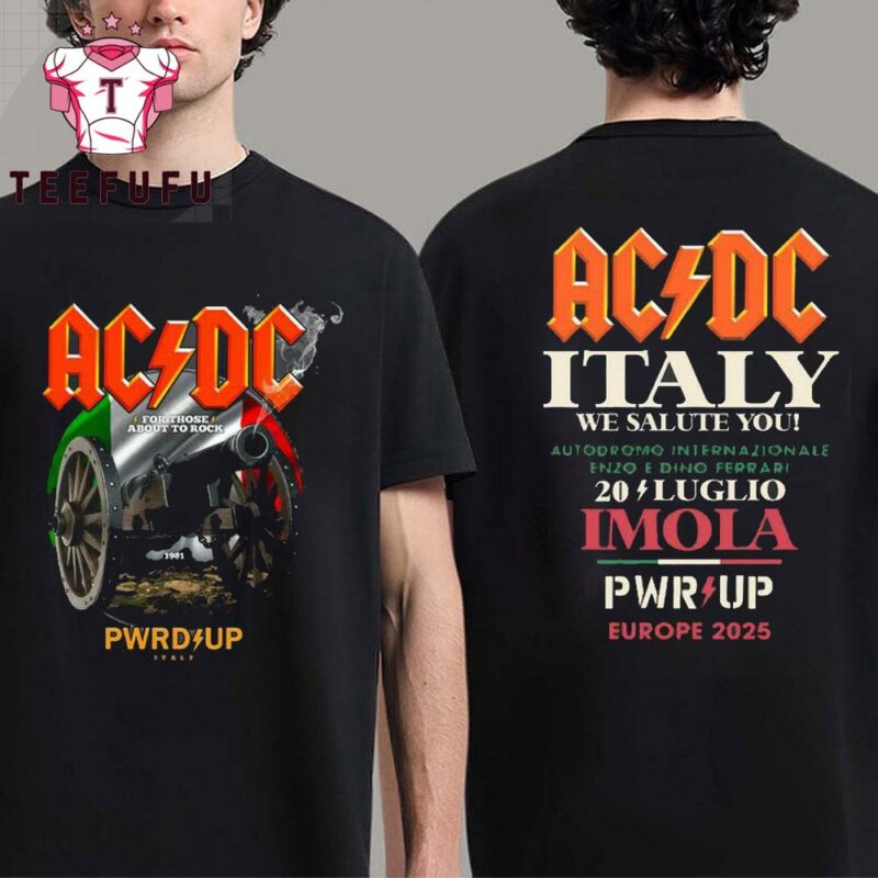 ACDC Band Power Up European Tour Madrid Italy 2025 T Shirt