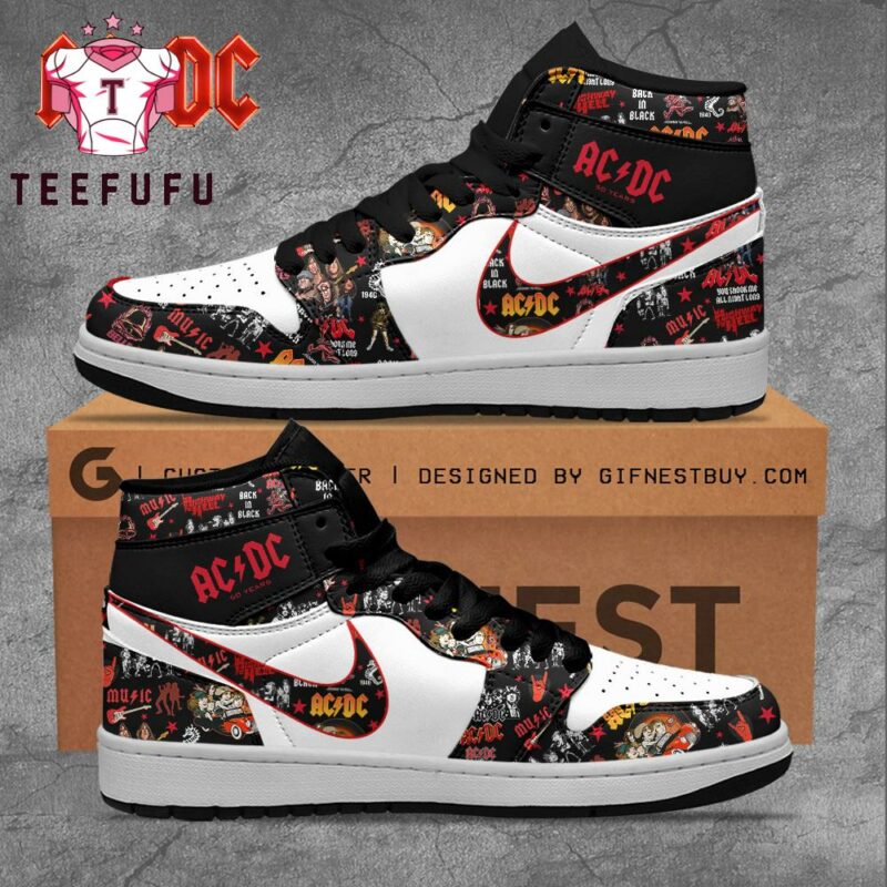 ACDC Band Rock Music Design Air Jordan 1 Hightop Shoes
