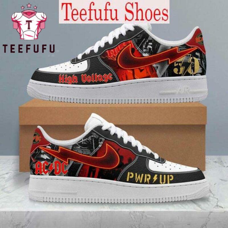 ACDC High Voltage PWR Up 2025 Air Force 1 Shoes Sneaker