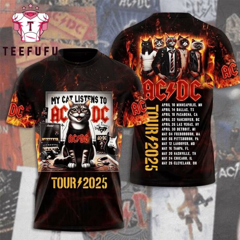 ACDC Legendary Rock Band Power Up Concert 3D T-Shirt