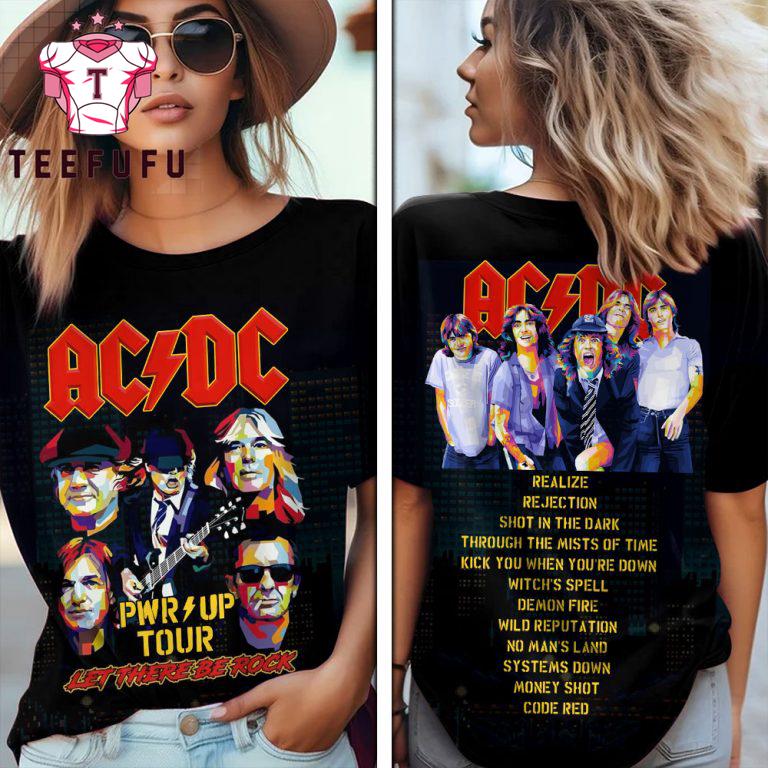 ACDC Let There Be Rock PWR Up North American Tour 2025 T Shirt