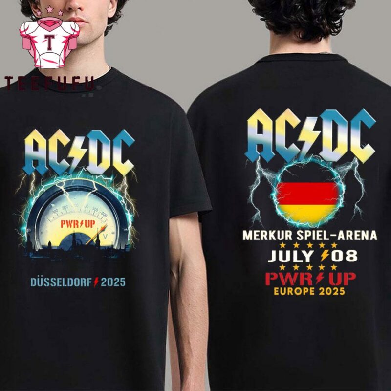 ACDC Power Up European Tour 2025 ARENA 2 Side Unisex T Shirt