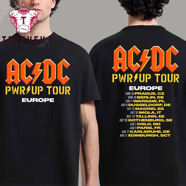 ACDC Power Up European Tour 2025 New Design T Shirt