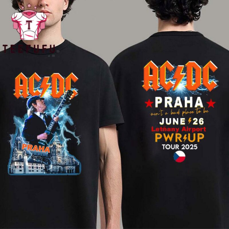 ACDC Power Up European Tour 2025 PRAHA 2 Side Unisex T Shirt