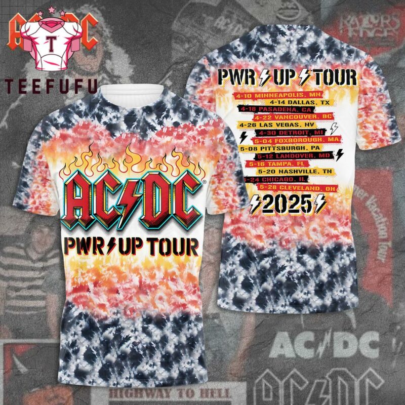 ACDC Power Up Tour 2025 US Tour Date 3D Shirt