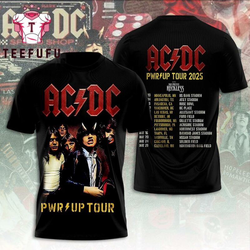 ACDC Rock Band Power Up North American Tour 3D Shirt