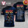 ACDC Rock Music Face North American Tour 2025 3D T-Shirt