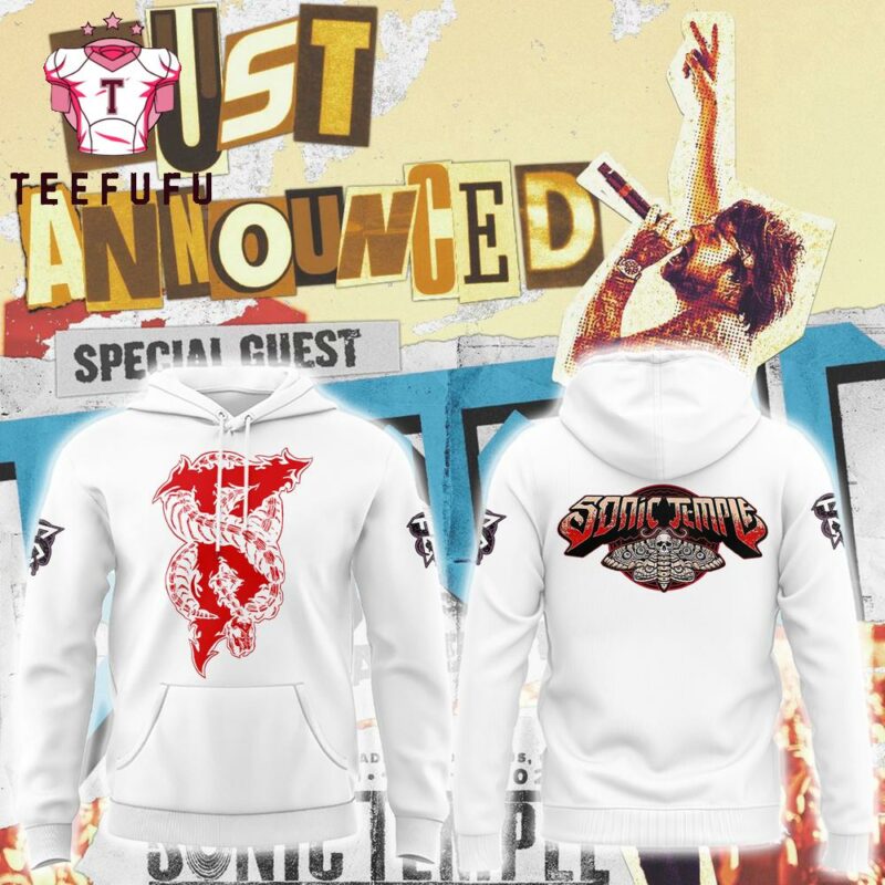 Beartooth Just Announced x Sonic Temple 2025 3D Printed White Hoodie