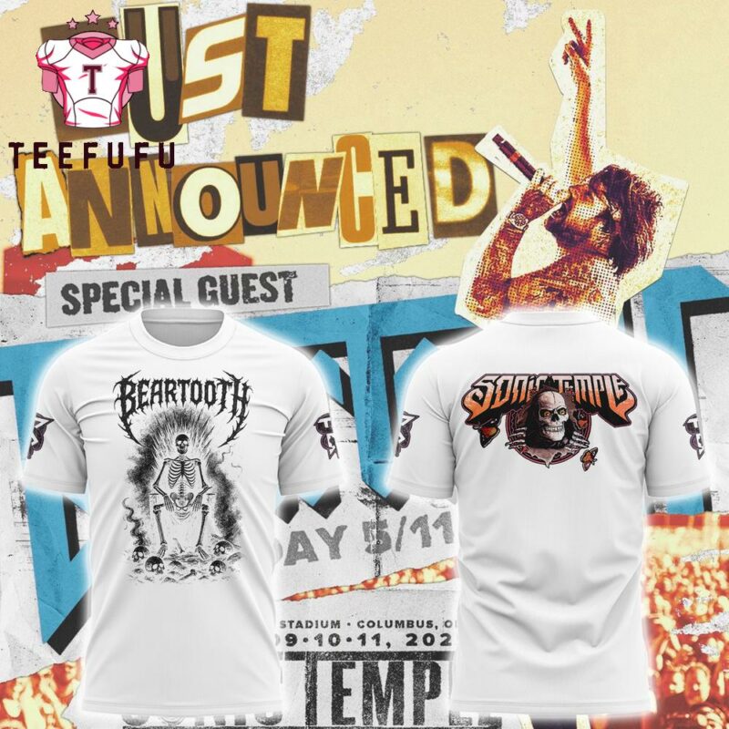 Beartooth Just Announced x Sonic Temple 2025 Limited Edition White T Shirt