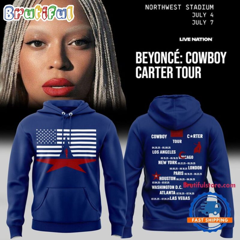 Beyonce Cowboy Carter Tour 2025 Blue Hoodie Shirt