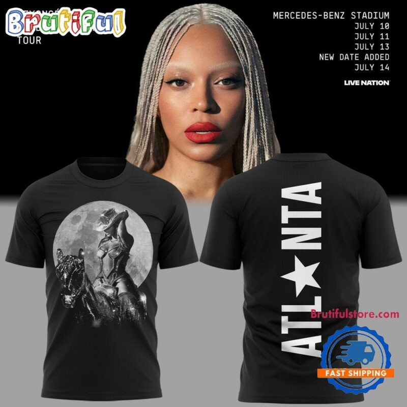 Beyonce Cowboy Carter Tour Atlanta 2025 New Black Shirt