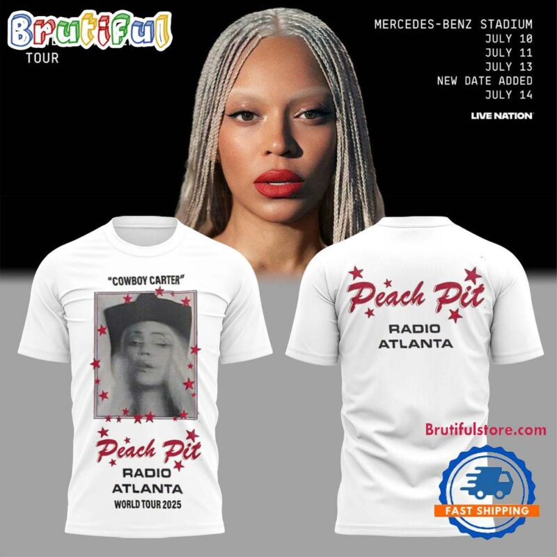 Beyonce Cowboy Carter Tour x Atlanta 2025 White T Shirt