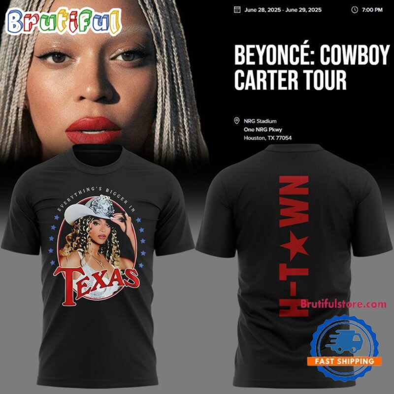 Beyonce Cowboy Carter Tour x Texas 2025 Black TShirt