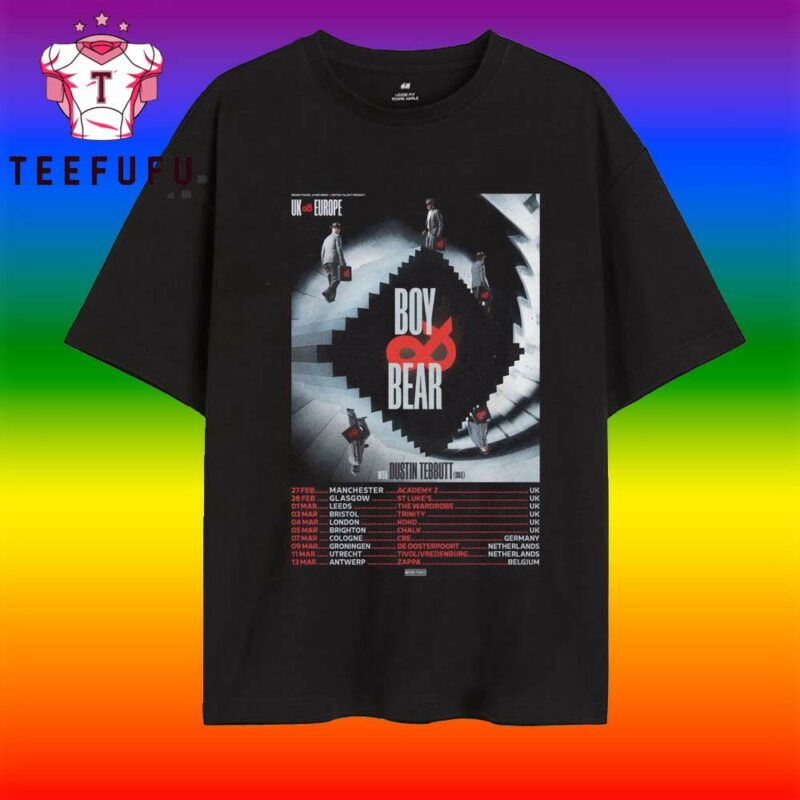 Boy And Bear Europe And UK Tour 2026 T Shirt