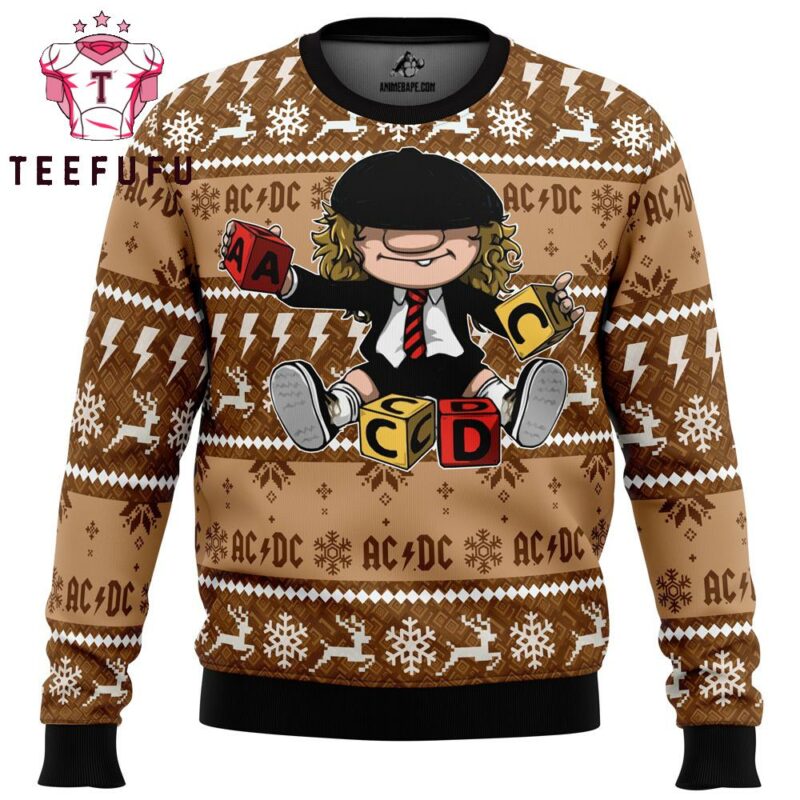 Brian Johnson ACDC Ugly Christmas Sweater