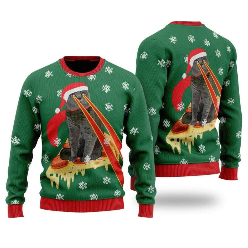 Cat With Lasers Eyes Ugly Christmas Sweater Christmas Gift For Cat Love Christmas Fashion Winter 4710