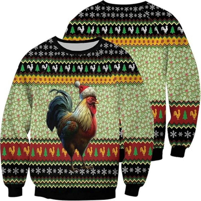 Chicken In The Barn Ugly Christmas Sweater For Men And Women Farm Ugly Sweater Christmas Fashion Winter 6428