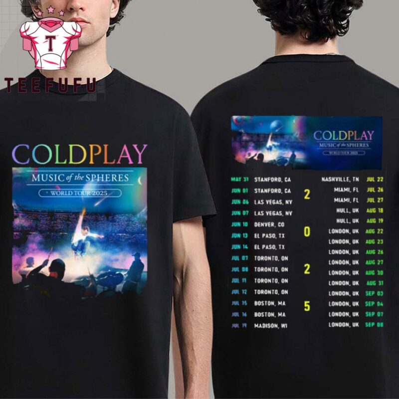 Coldplay Music Of The Spheres World Tour 2025 T Shirt