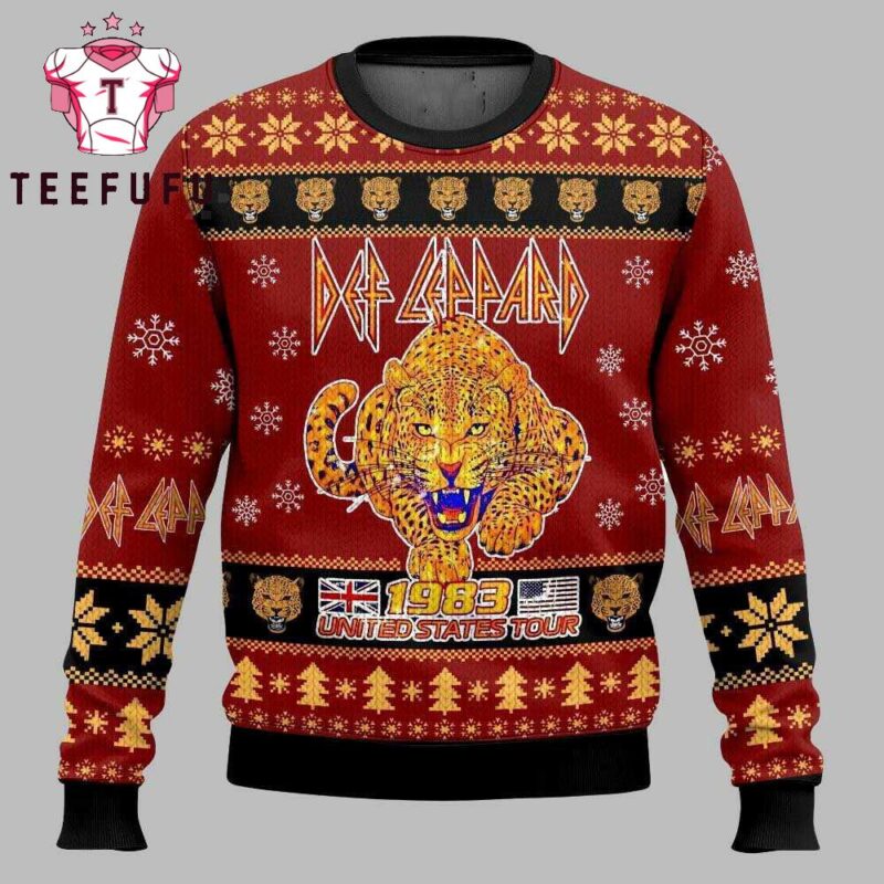 Def Leppard 1983 United States Tour Christmas Ugly Sweater