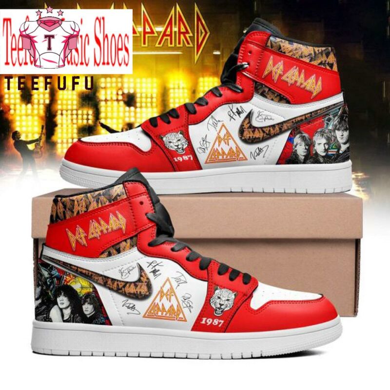 Def Leppard 1987 Air Jordan 1 Hightop Shoes