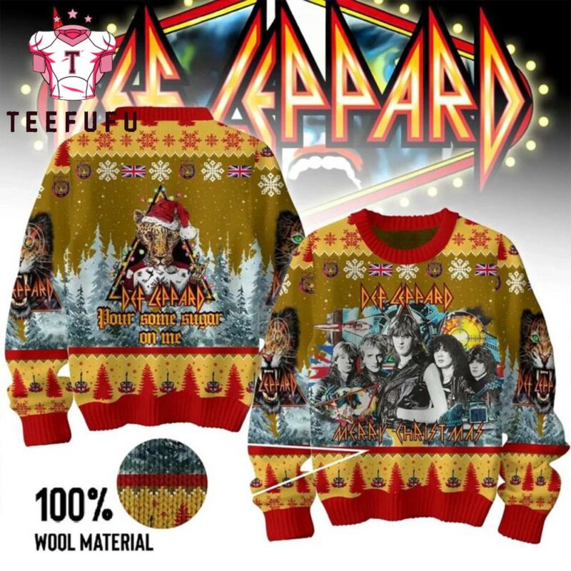 Def Leppard Some Sugar On Me Christmas Ugly Sweater