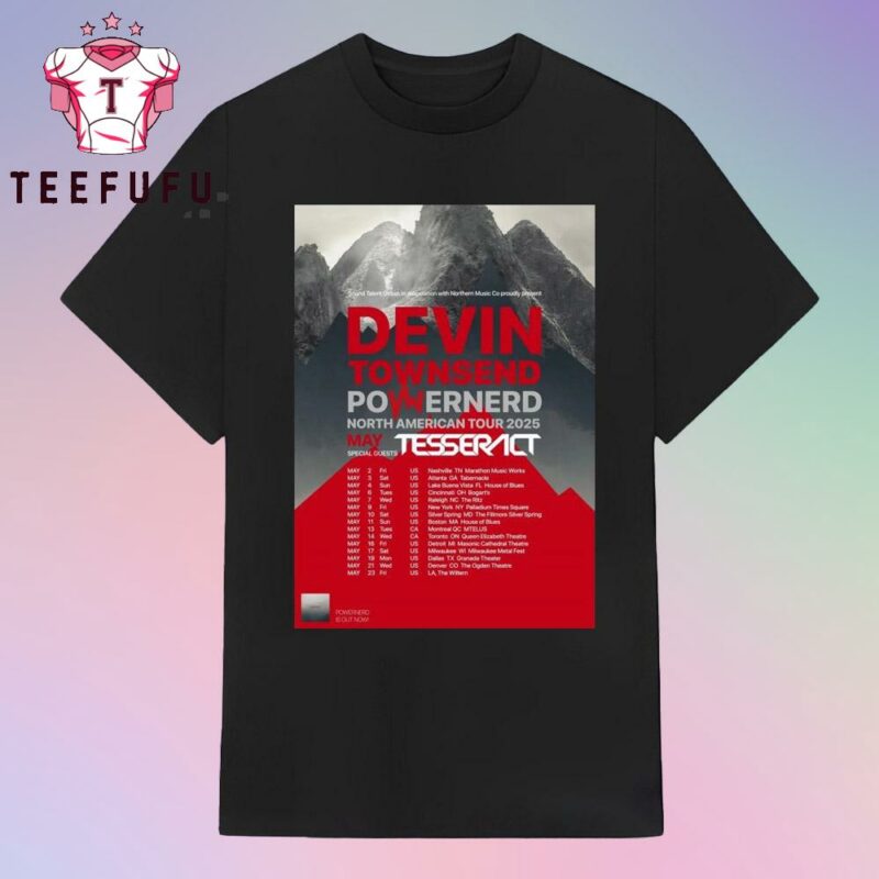 Devin Townsend Powernerd North American Tour 2025 T Shirt