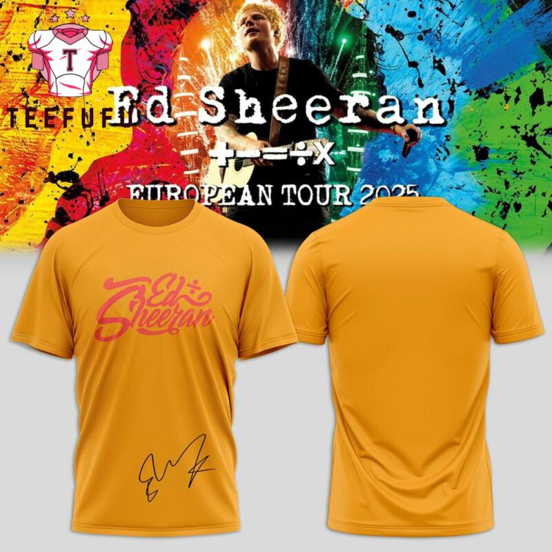 Ed Sheeran The +−=÷× Tour 2025 Yellow Shirt