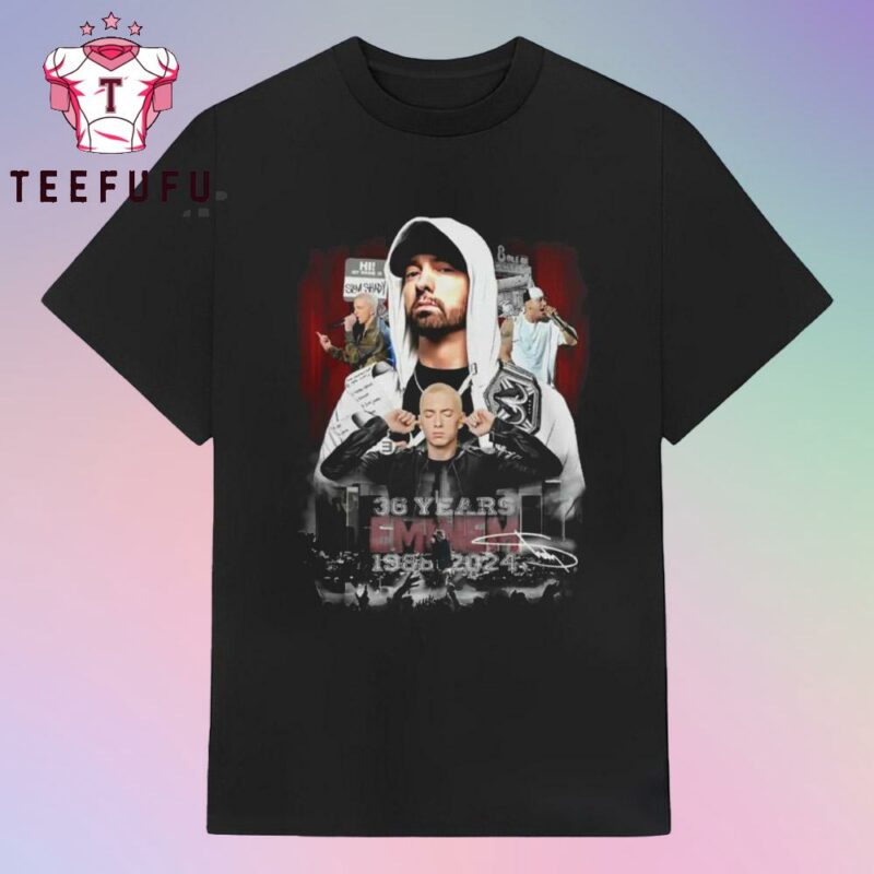 Eminem Merch 36 Years 1985-2024 Signature T Shirt