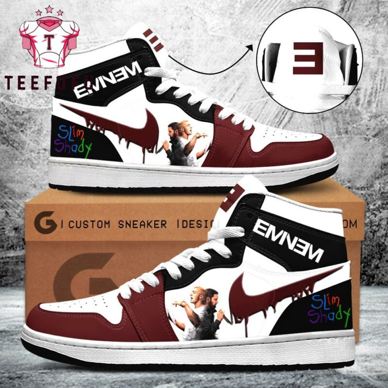 Eminem Rapper Graphic Air Jordan 1 Hightop Shoes