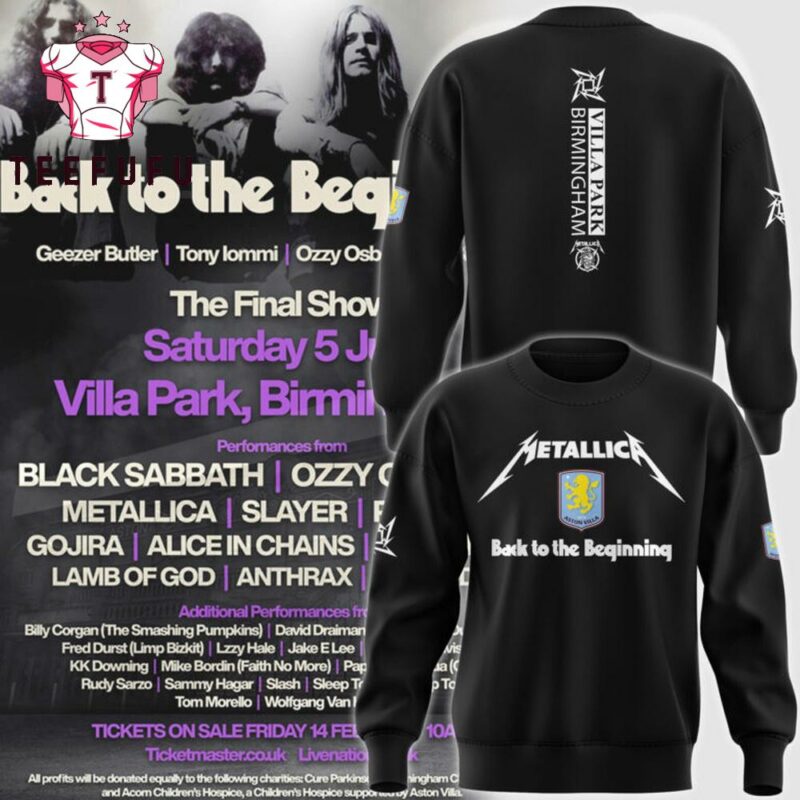 Exclusive Version Metallica x Aston Villa 2025 Black Sweatshirt
