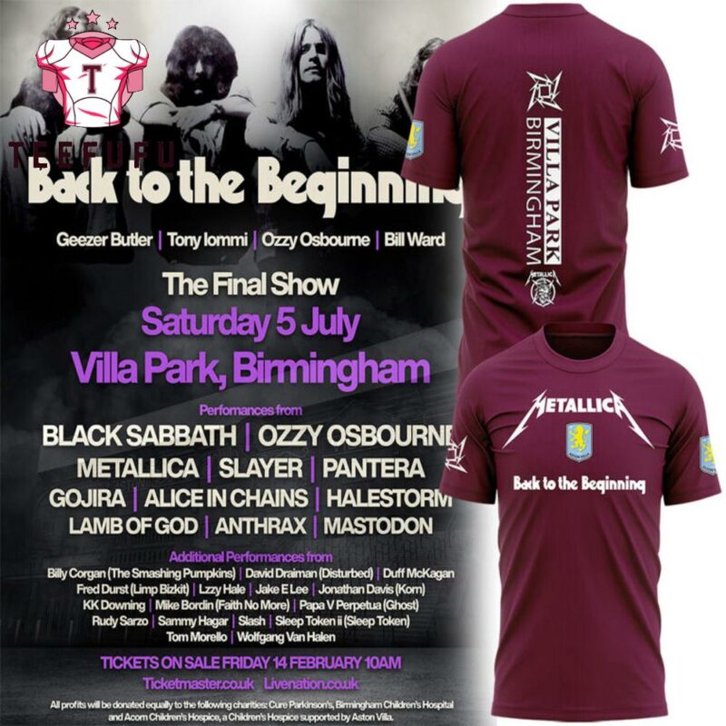 Exclusive Version Metallica x Aston Villa 2025 Red Shirt