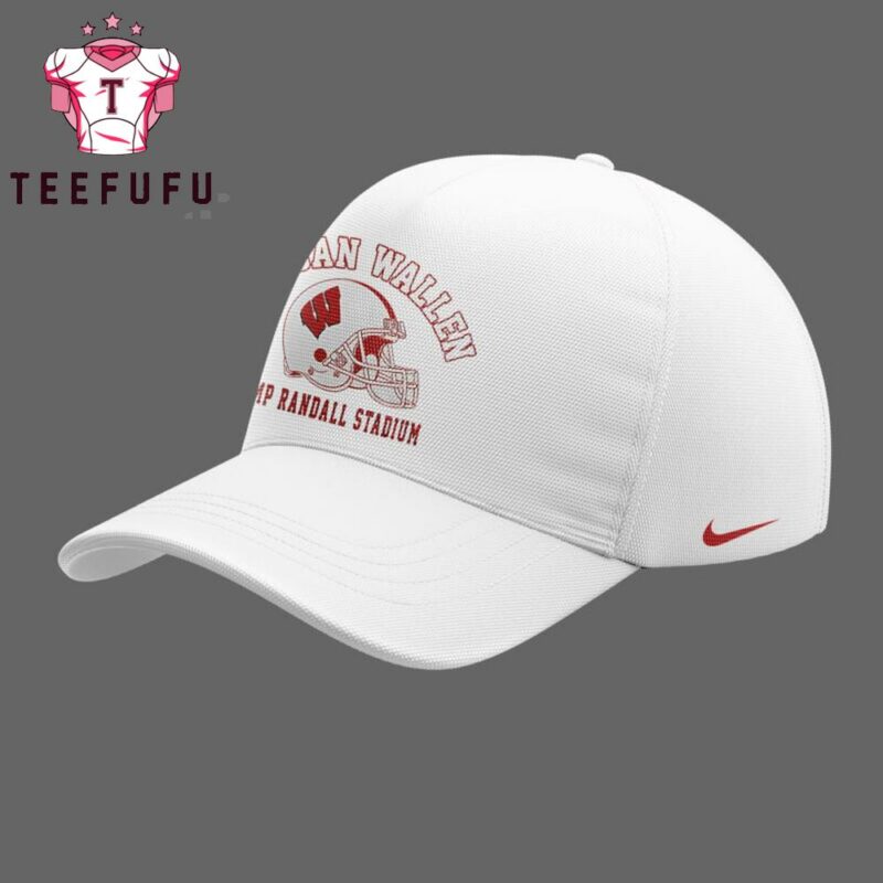 Exclusive Version Wisconsin Badgers x Morgan Wallen I’m The Problem 2025 Tour White Baseball Cap