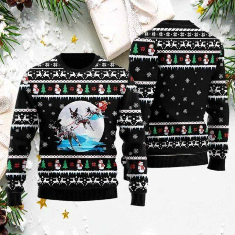 German Shorthaired Pointer Santa On Highway Ugly Christmas Sweater Christmas Gift For Dog Love Christmas Fashion Winter 4788