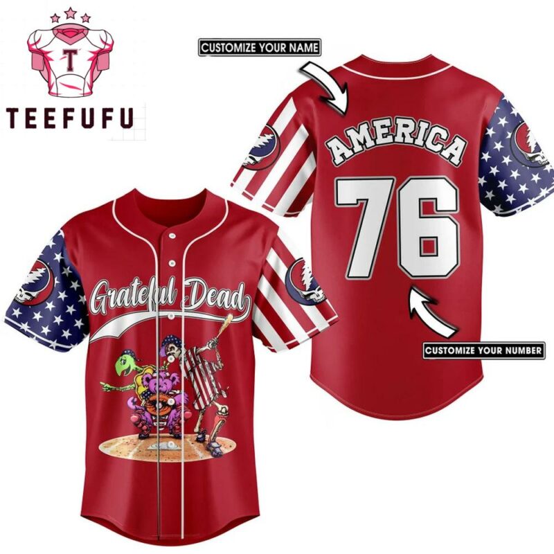Grateful Dead American Flag Baseball Jersey