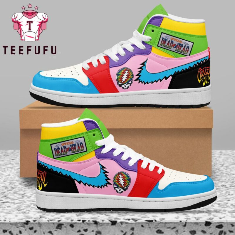 Grateful Dead Brand Music Design Air Jordan 1 Hightop Shoes