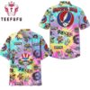 Grateful Dead Green Leaf Blue Red 2025 Trendy Hawaiian Shirt 3 Grateful Dead Green Leaf Blue Red 2025 Trendy Hawaiian Shirt