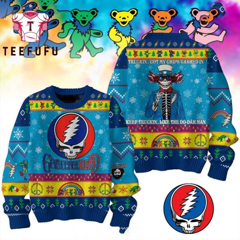 Grateful Dead Keep On Truckin Christmas Ugly Sweater