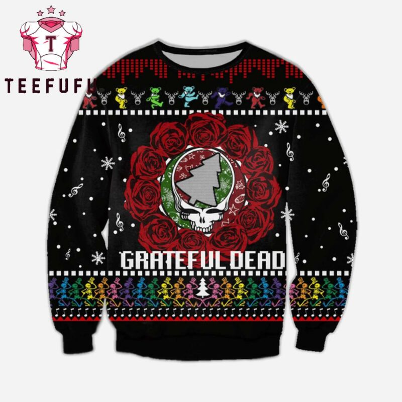 Grateful Dead Knitting Pattern 3D Print Ugly Christmas Sweater