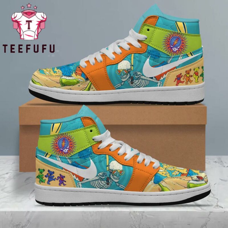 Grateful Dead Skeleton Air Jordan 1 Hightop Shoes