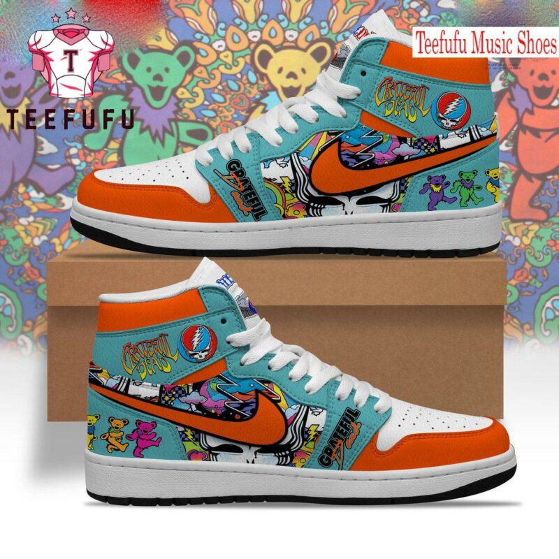 Grateful Dead Style Brand Air Jordan 1 Hightop Shoes