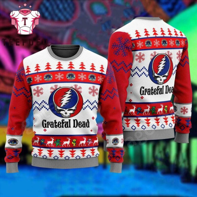 Grateful Dead Symbol Rock Band Ugly Christmas Sweater