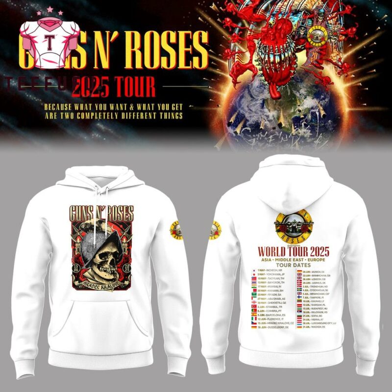 Guns N’ Roses 2025 Asia Middle Europe Tour Dates Hoodie
