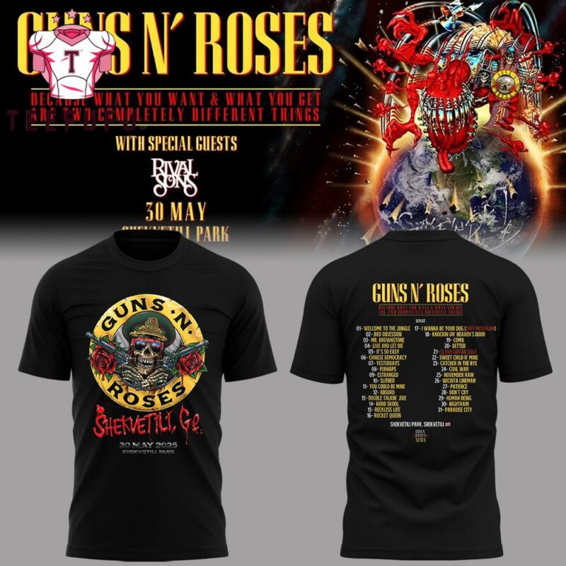 Guns N’ Roses 2025 Tour Shekvetili Park T Shirt