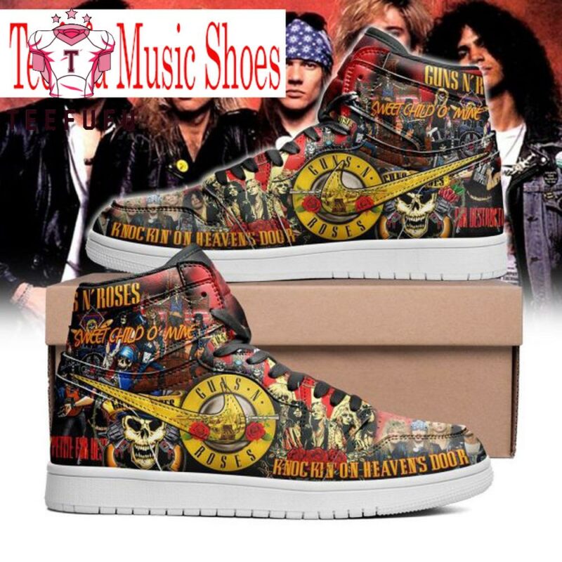 Guns N’ Roses Knockin’ On Heaven’s Door Air Jordan 1 Hightop Shoes