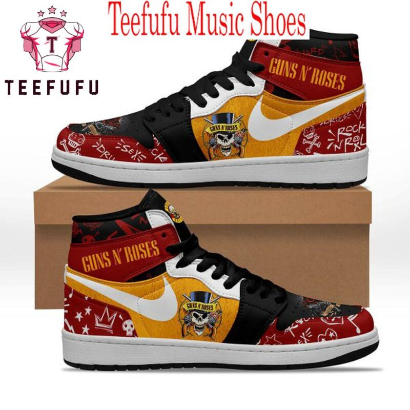 Guns N’ Roses Rock And Roll Love Fan Air Jordan 1 Hightop Shoes