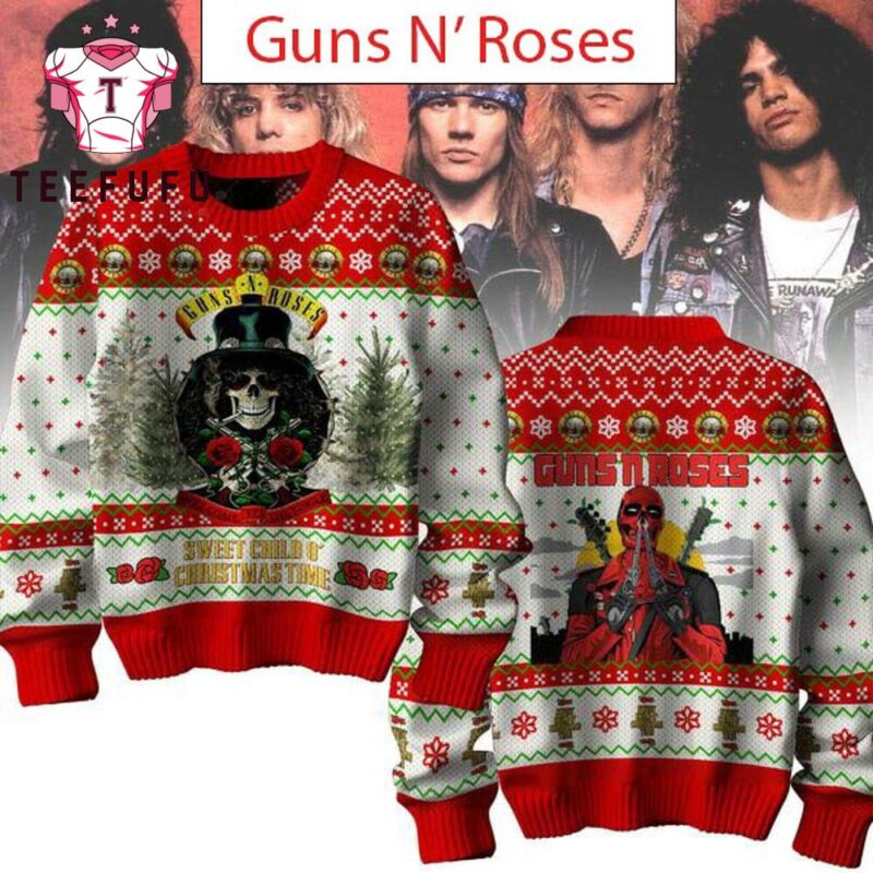 Guns N’ Roses Sweet Child Christmas Time Deadpool Time Ugly Sweater